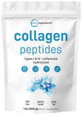 Hydrolyzed Collagen Peptides Powder, 1 lb Unflavored Type I & III W7227