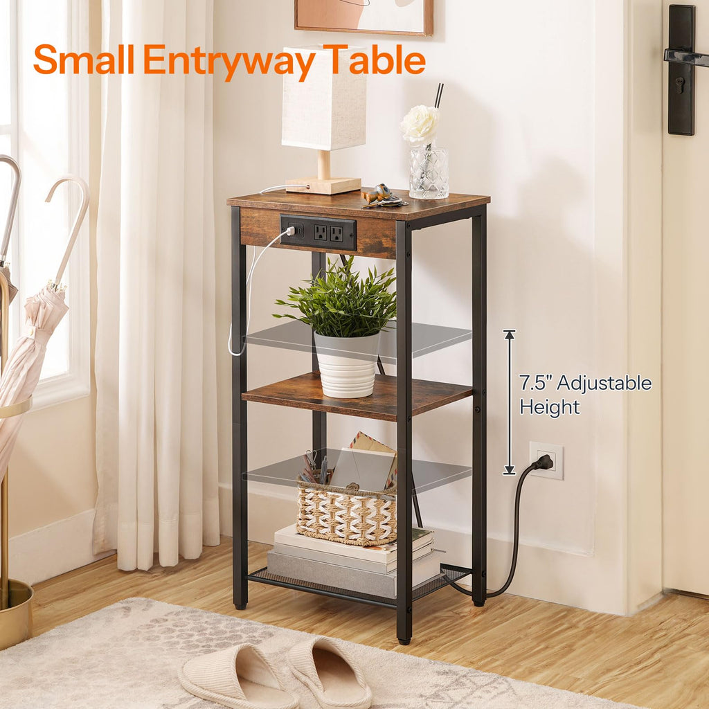 Tall End Table with Charging Station U1076