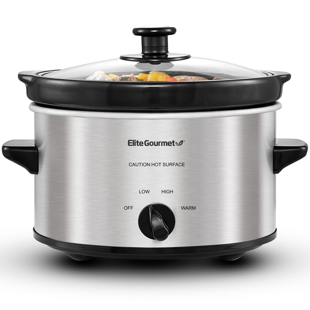 Electric Oval Slow Cooker, 2 Qt, Stainless Steel R305004