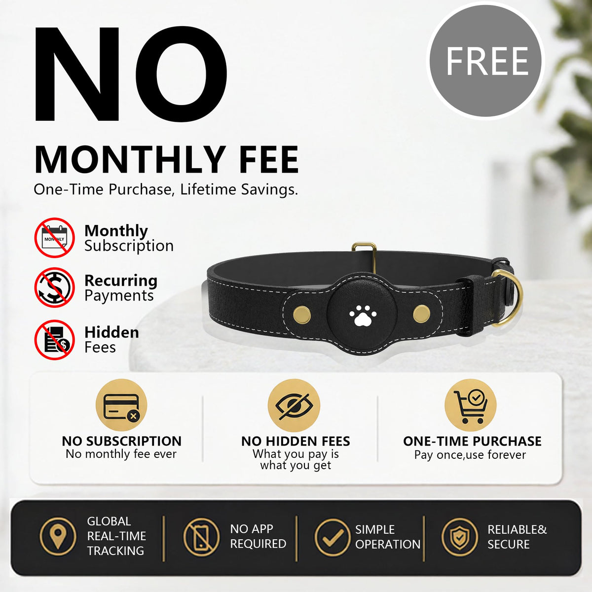 GPS Tracker for Dogs – Smart Dog Collar & Pet Tracker Y142973