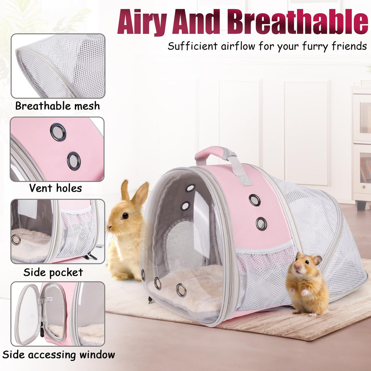 Expandable Breathable Pet Carrier Backpack V211063