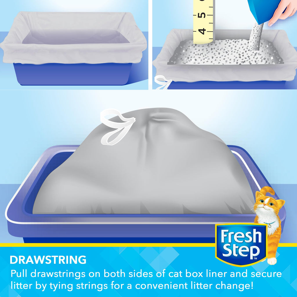 Unscented Drawstring Cat Litter Box Liners, 15 Ct Z56688