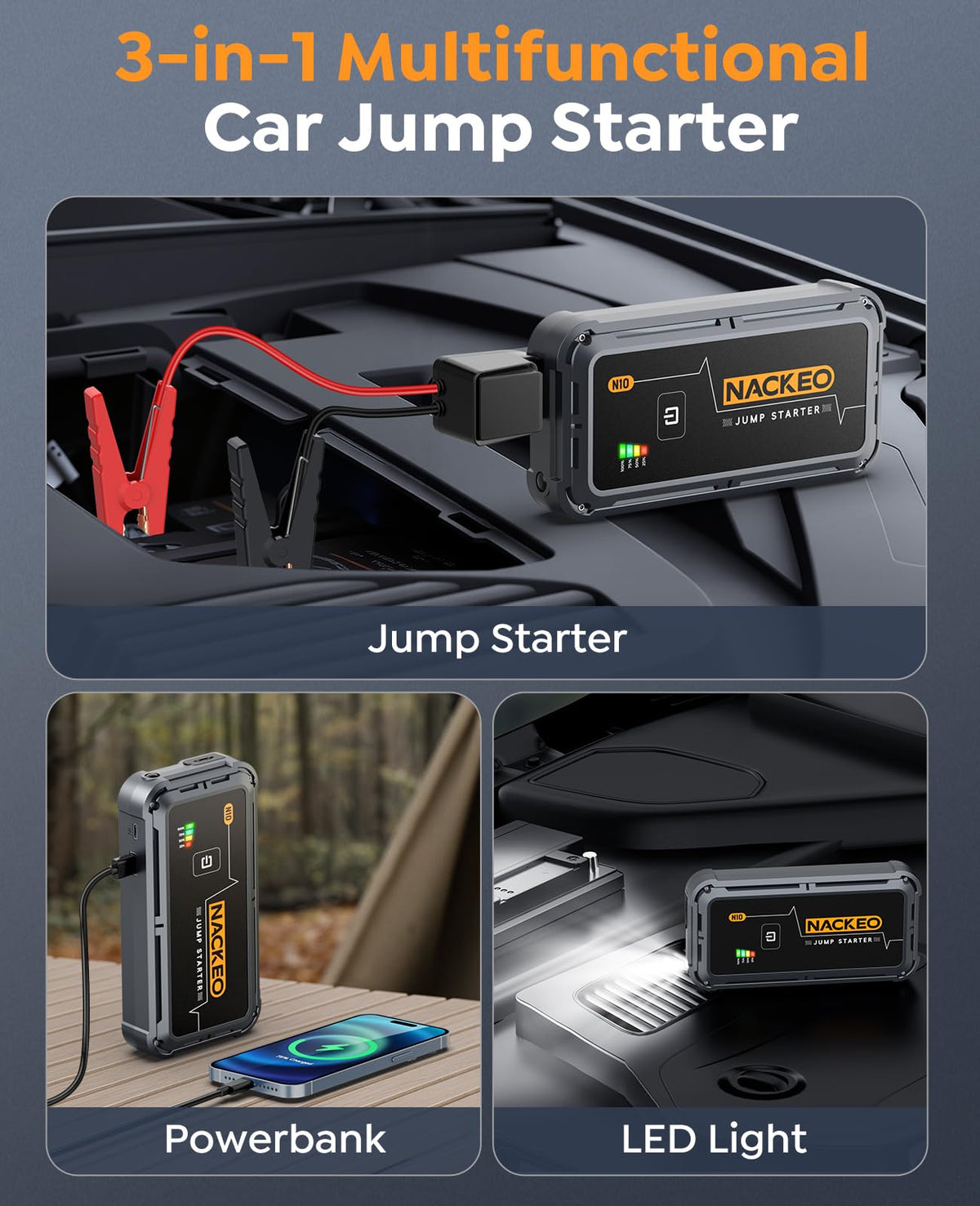 Portable Car Battery Jump Starter 5000A 12V Z84858