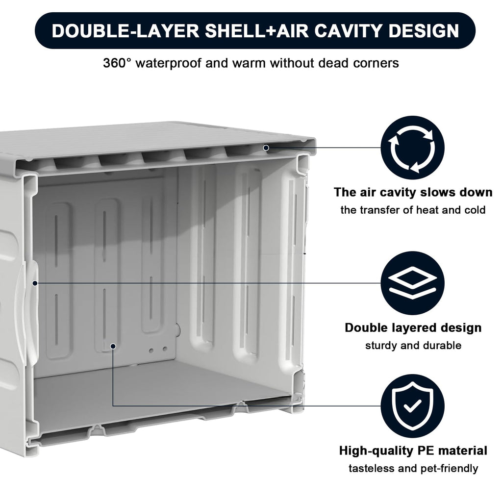 Large 100% Weatherproof Heated Outdoor Cat House with Escape Door F90289