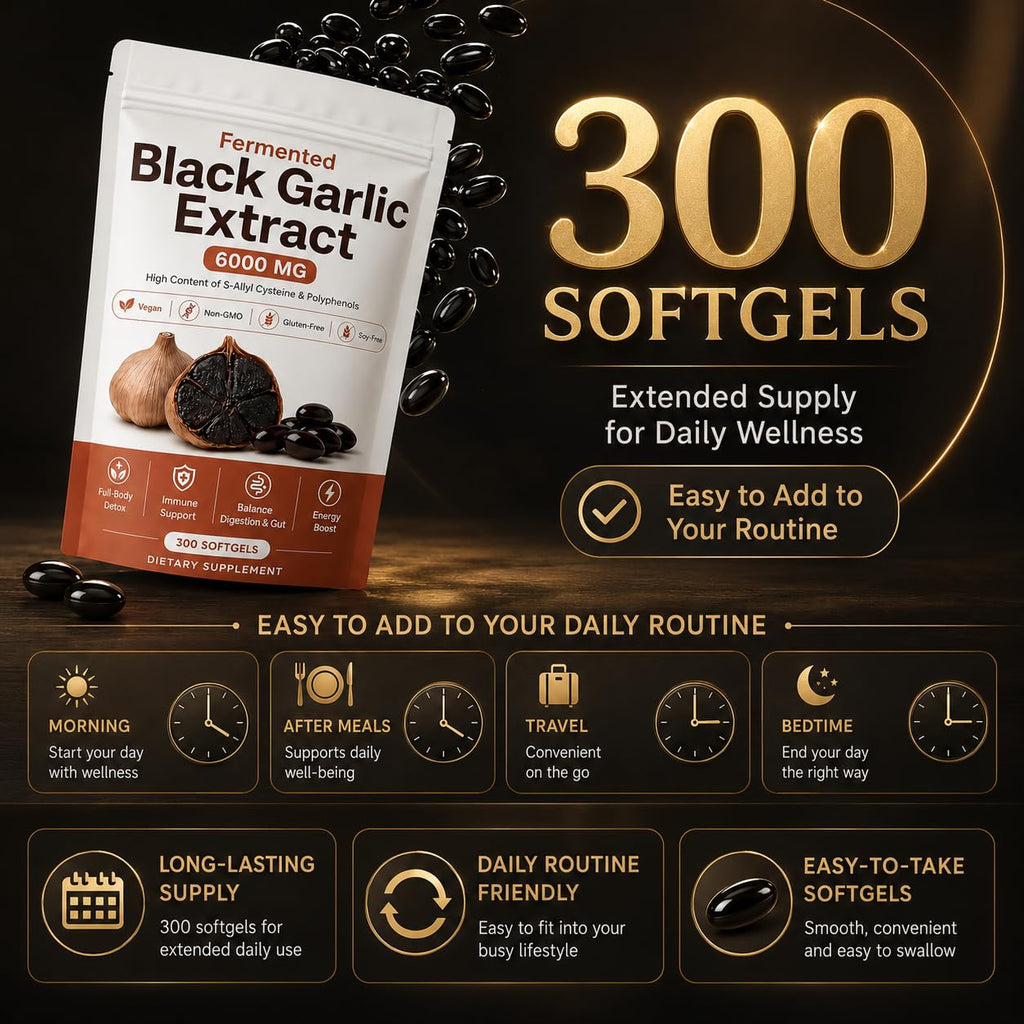 Fermented Black Garlic Extract Softgel 300 Capsules V690646