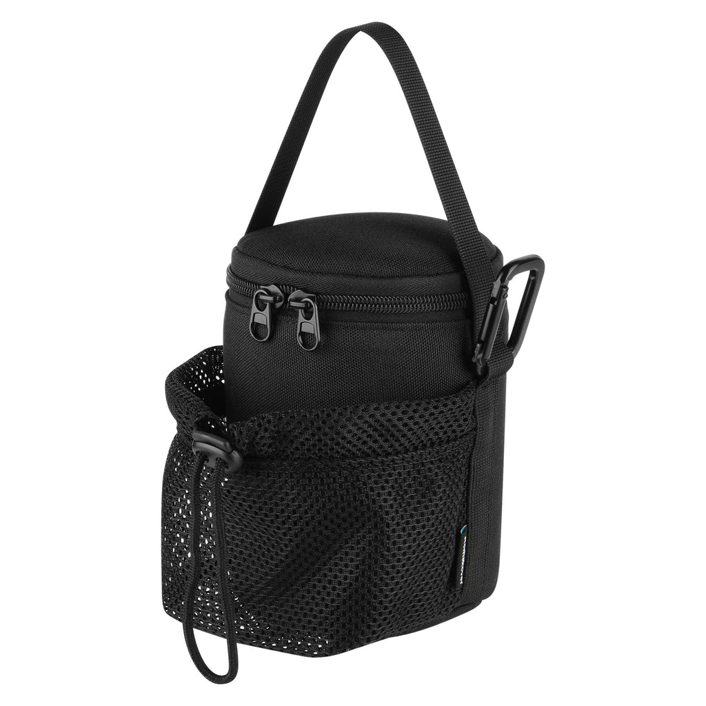 Portable Mosquito Repeller Storage Case with Metal Carabiner and Refill Pocket, Black X9712