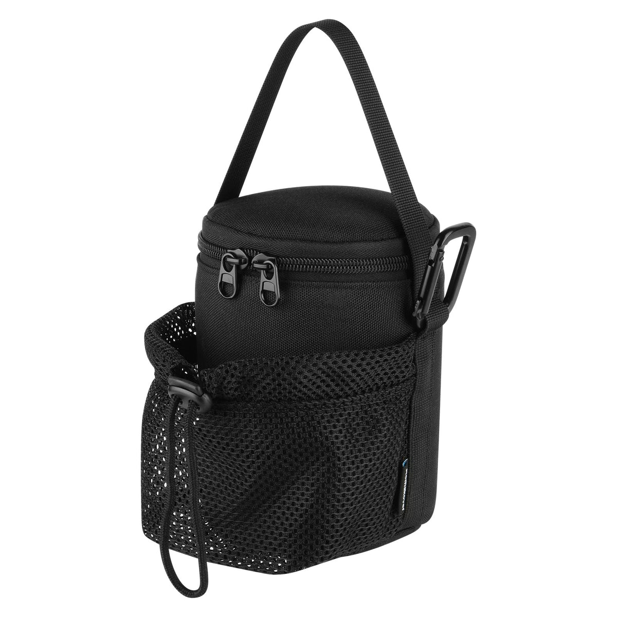 Portable Mosquito Repeller Storage Case with Metal Carabiner and Refill Pocket, Black X9712