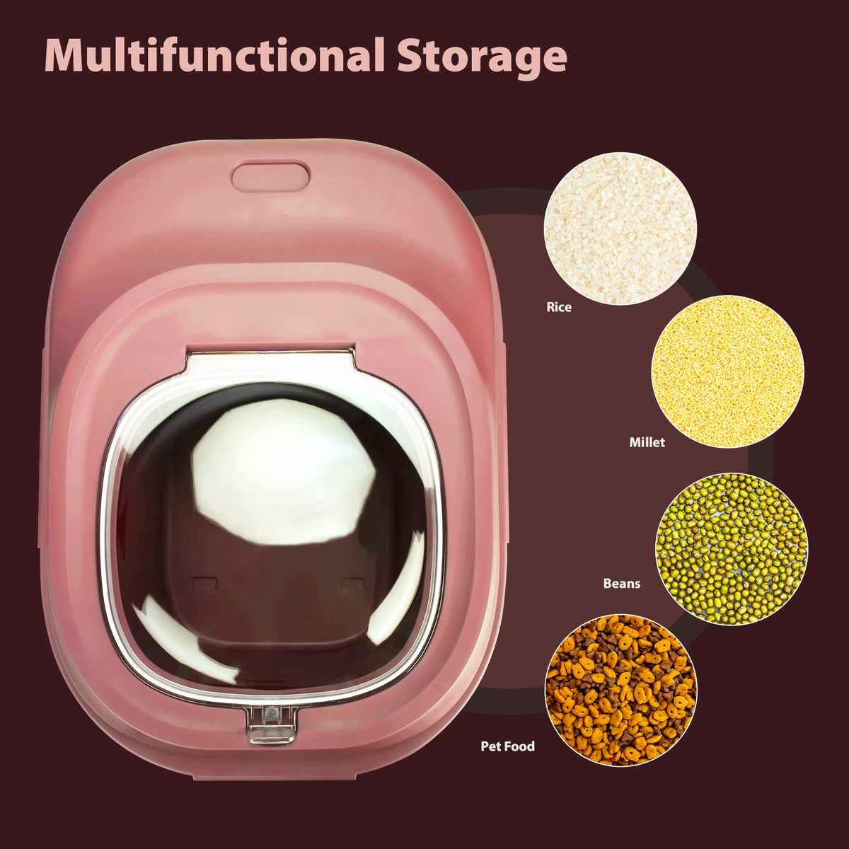 Collapsible Airtight Dry Food Storage Containers with Rolling Wheel M7894