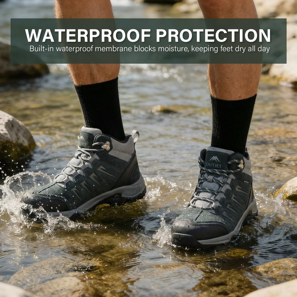 Waterproof Lightweight Leather Mid Ankle Hiking Boots L45200