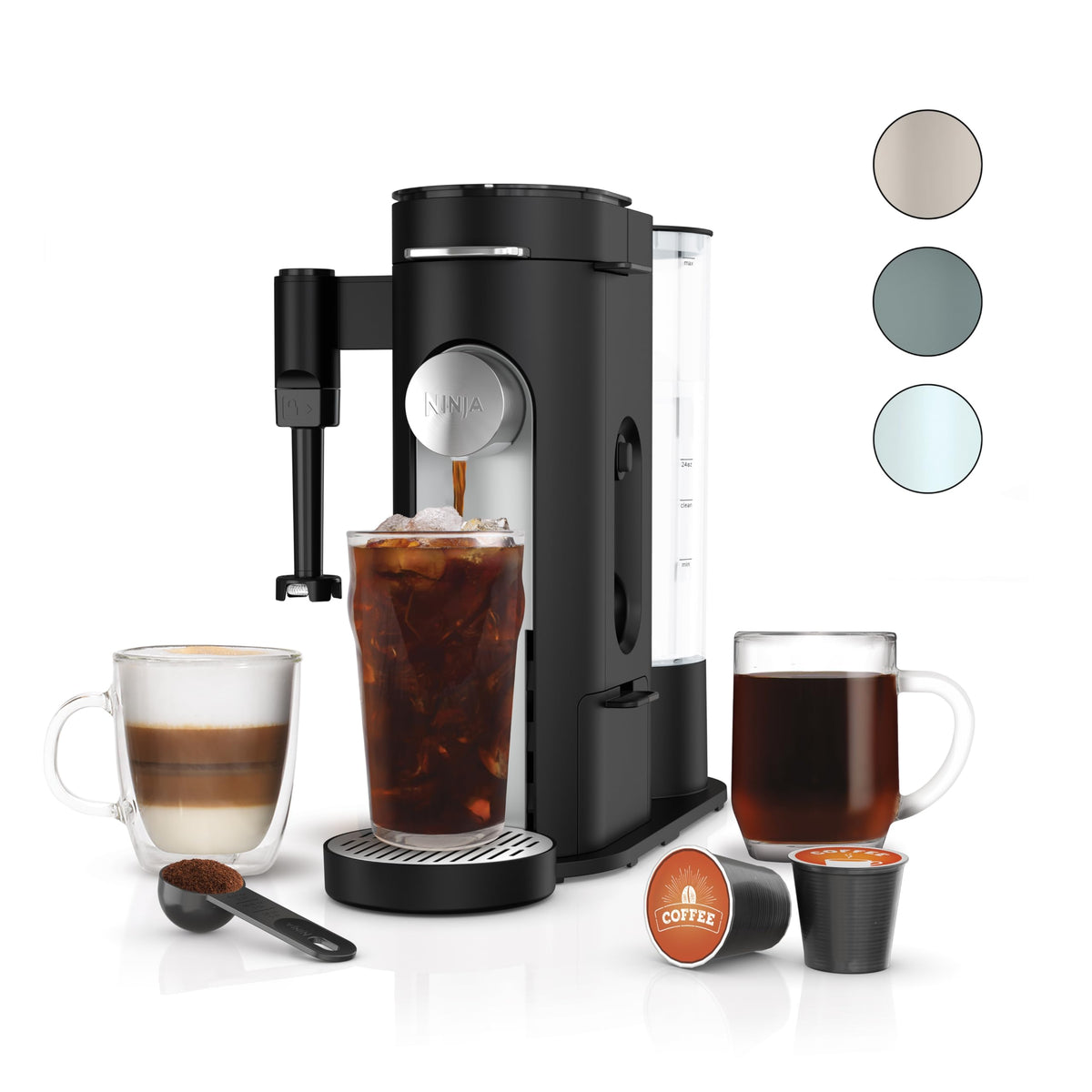 Single-Serve Coffee Maker with Milk Frother, Black Z469985