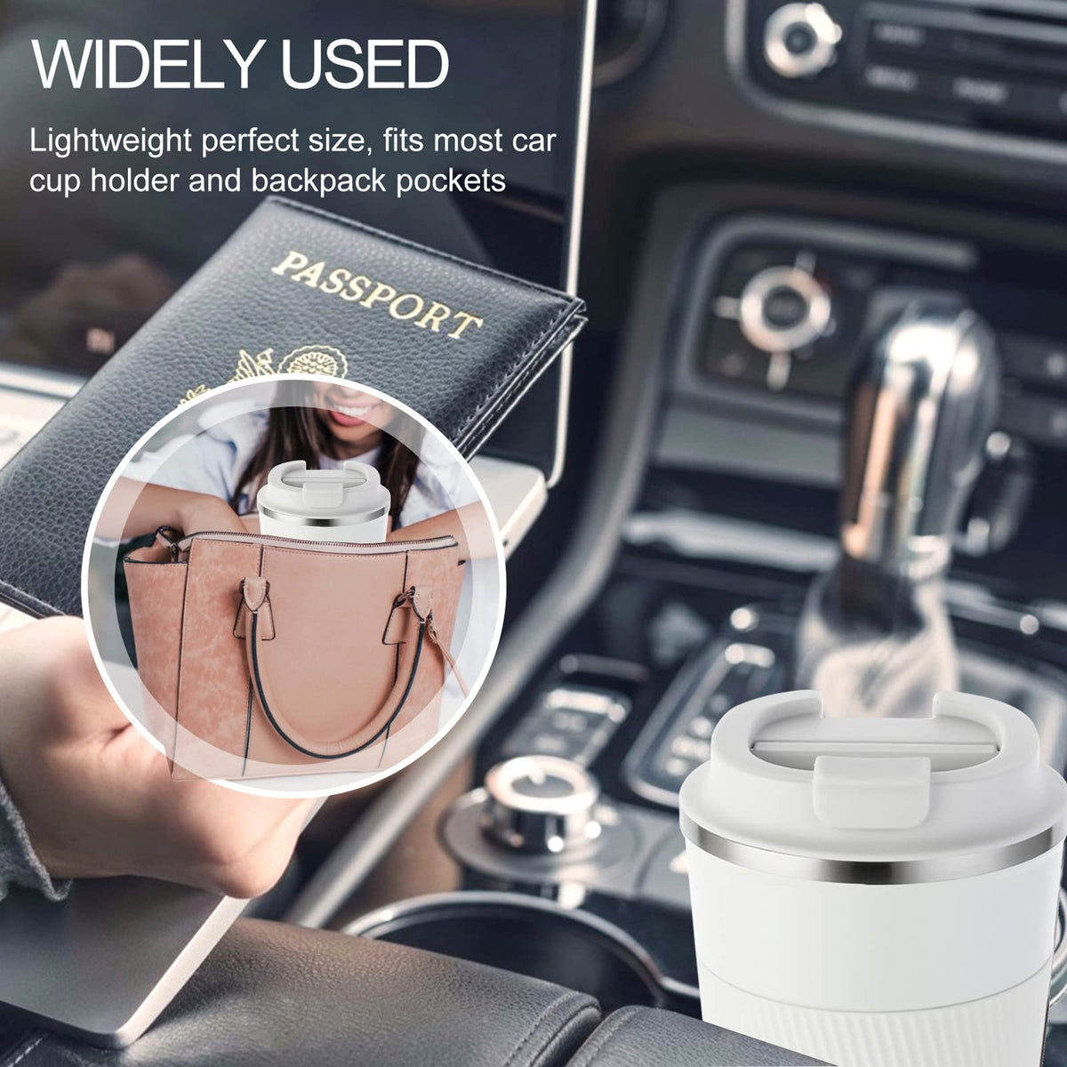 13oz Insulated Stainless Steel Travel Coffee Mugs Set (2 Pack) D5584