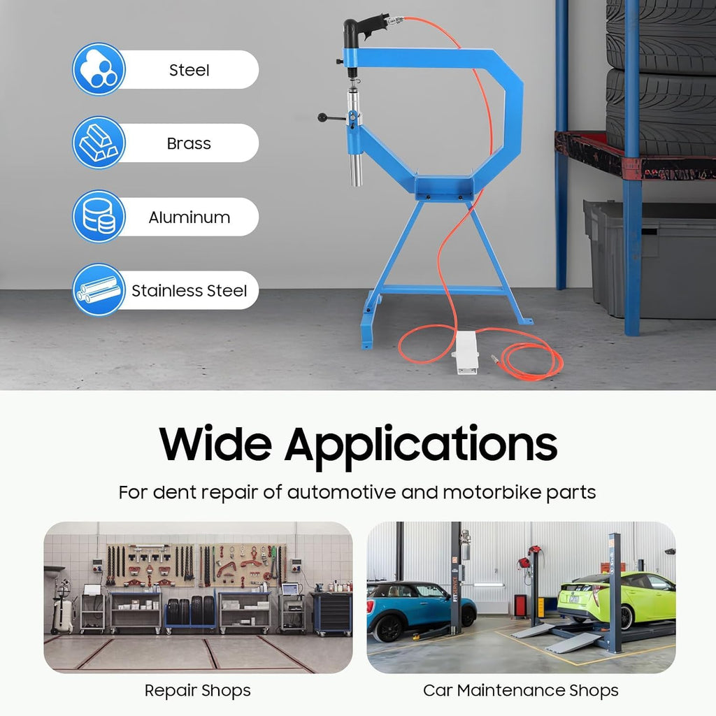 Pneumatic Planishing Hammer Metal Shaping Tool with Cast-Iron Stand X7879