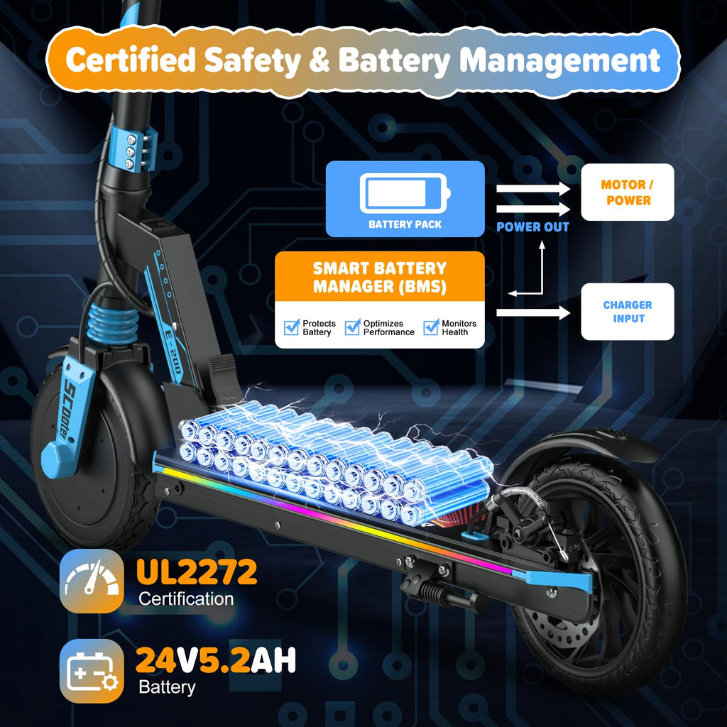 Electric Scooter Kids 8-16, 8-8.5" Solid Tires, 200-350W, UL2272 N5966