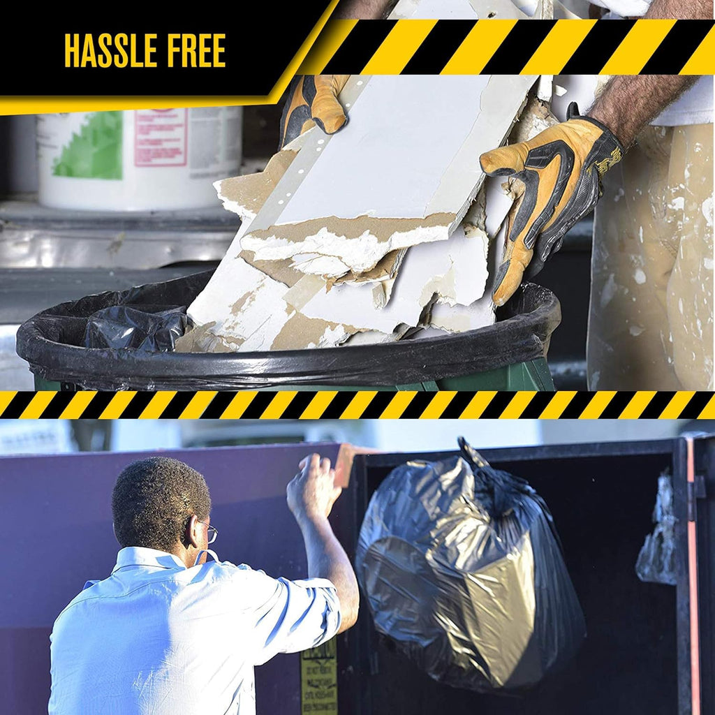 Black 33 Gallon Heavy Duty 3 MIL Contractor Trash Bags 50 Pack S16247