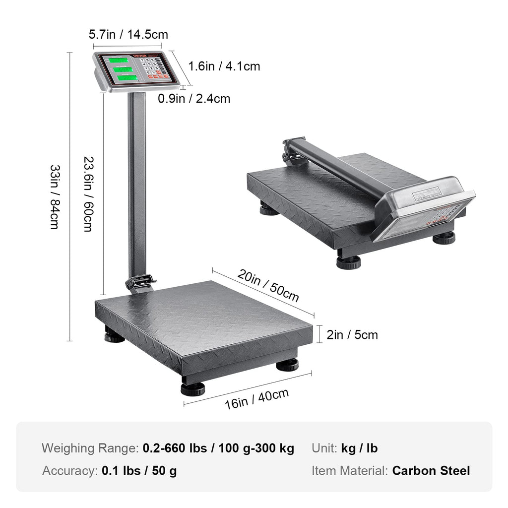 660 lbs Stainless Steel Digital Platform Scale E74434