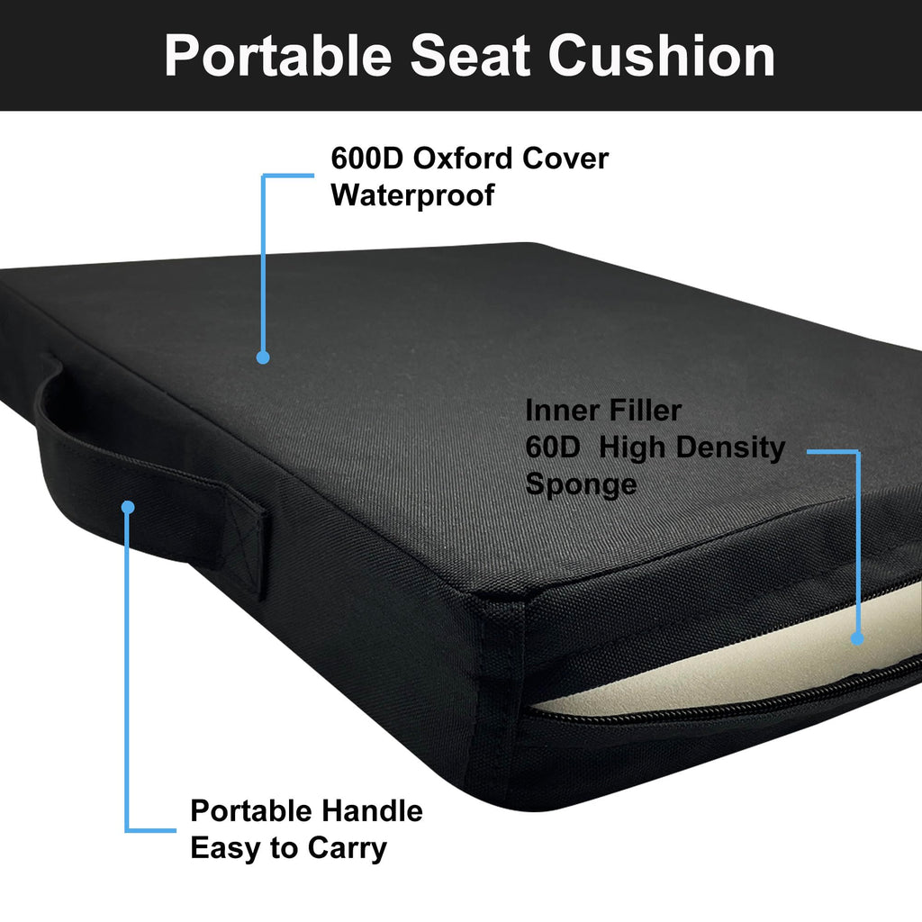 Portable Waterproof Oxford Fabric Stadium Seat Cushions 2-Pack S4514