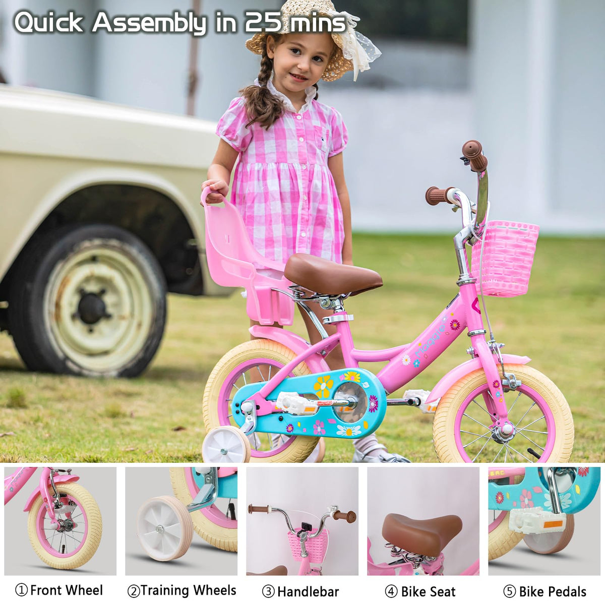 12-20 Inch Kids Bike with Training Wheels W2277