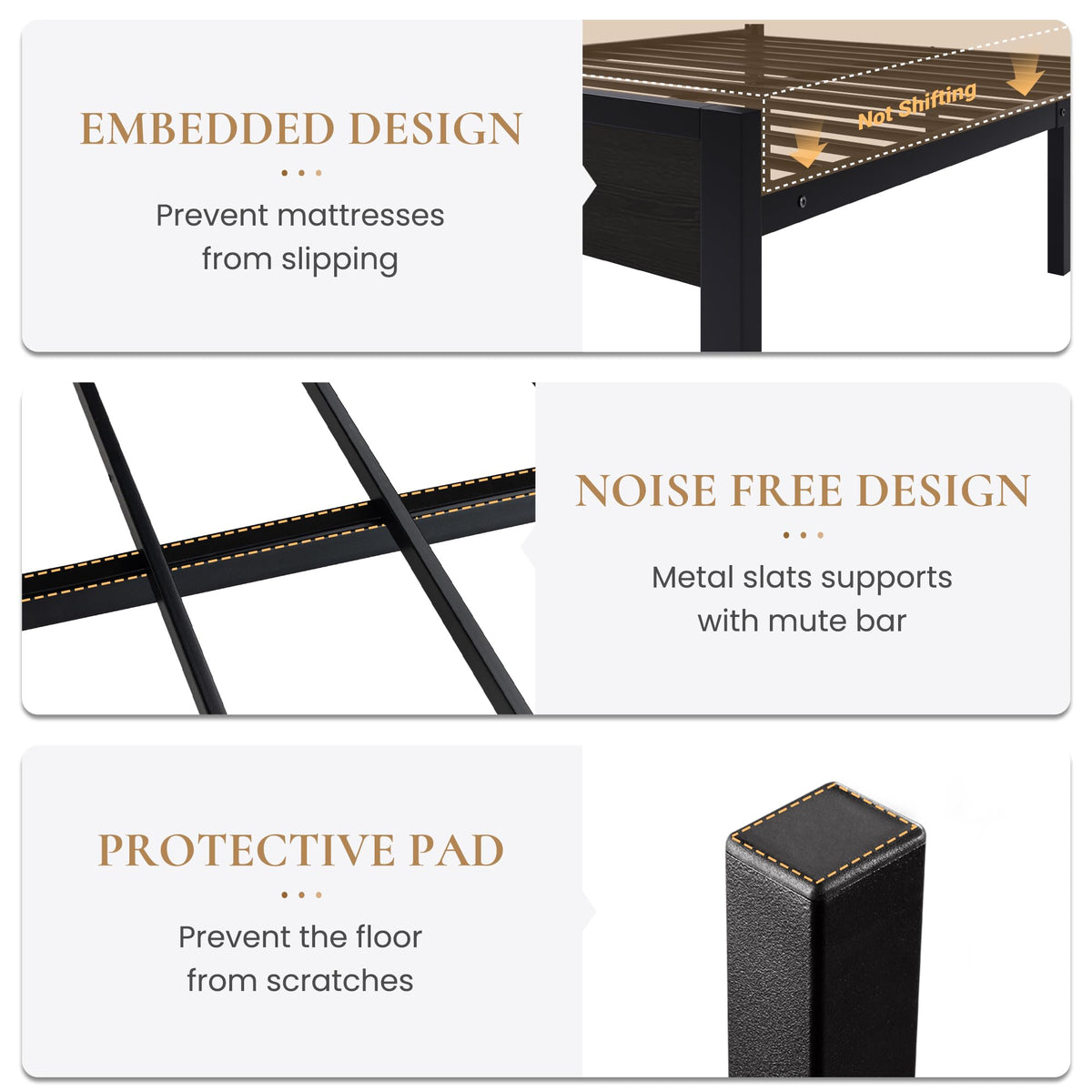 Full Size Bed Frame with Charging Station Y657345