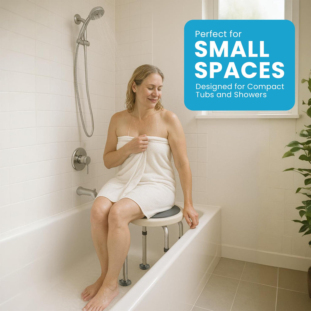 Adjustable Swivel Shower Stool with Non-Slip Feet V1127