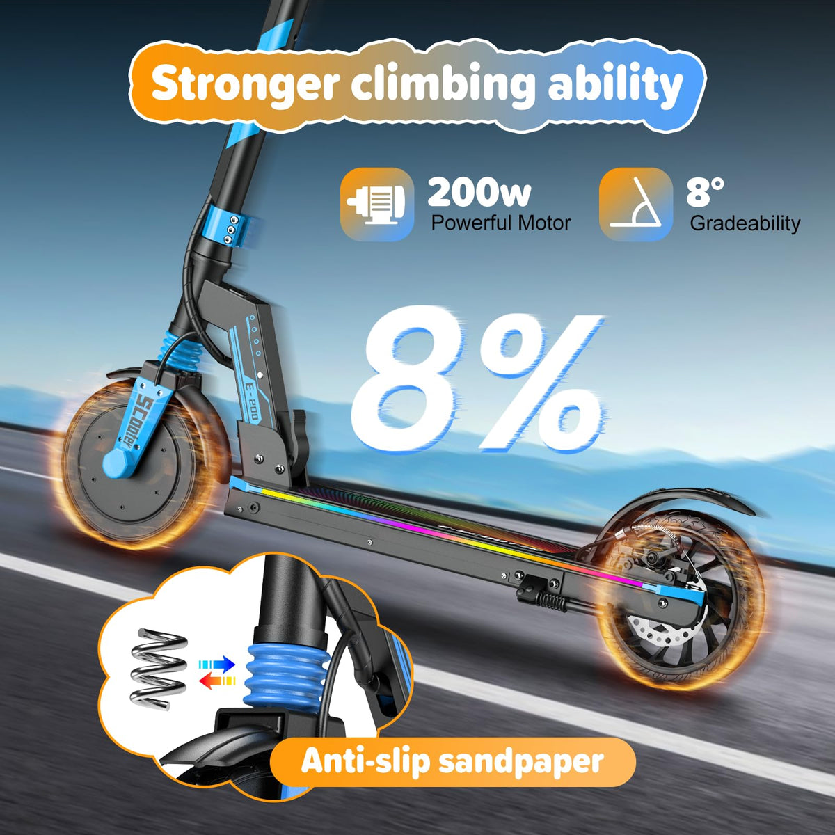 Electric Scooter Kids 8-16, 8-8.5" Solid Tires, 200-350W, UL2272 N5966