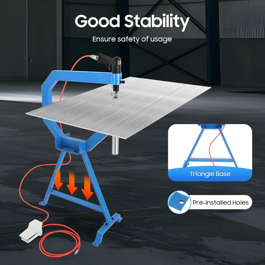 Pneumatic Planishing Hammer Metal Shaping Tool with Cast-Iron Stand X7879