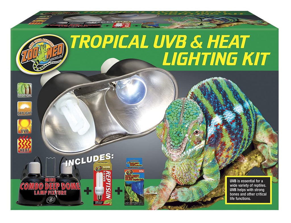 UV-B & Heat Lighting Kit with Deep Dome, 60w Basking Bulb & 13w UV-B Z13480