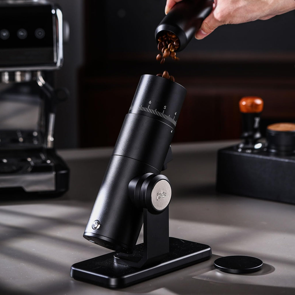 Black Electric Burr Coffee Grinder with Stainless Steel Conical Burr Y70649