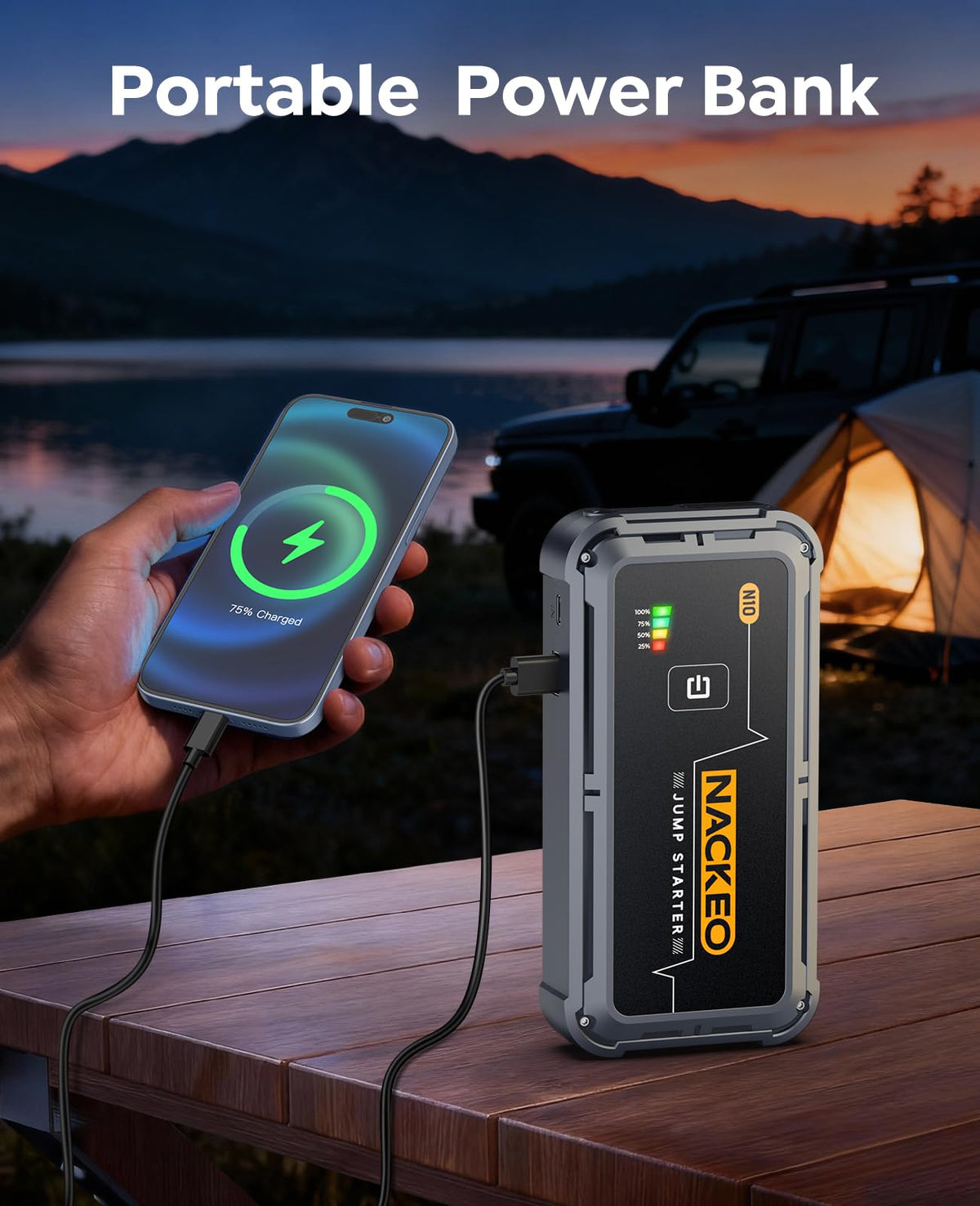 Portable Car Battery Jump Starter 5000A 12V Z84858