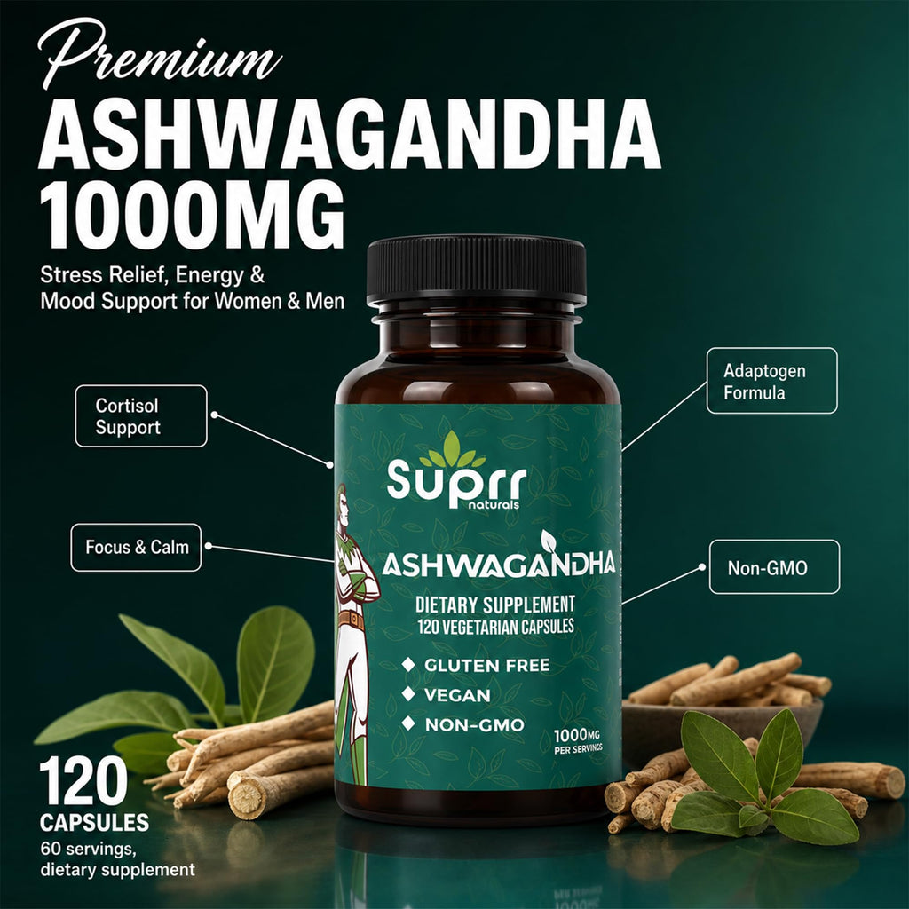 Ashwagandha 1000mg Supplement 120 Capsules T412189