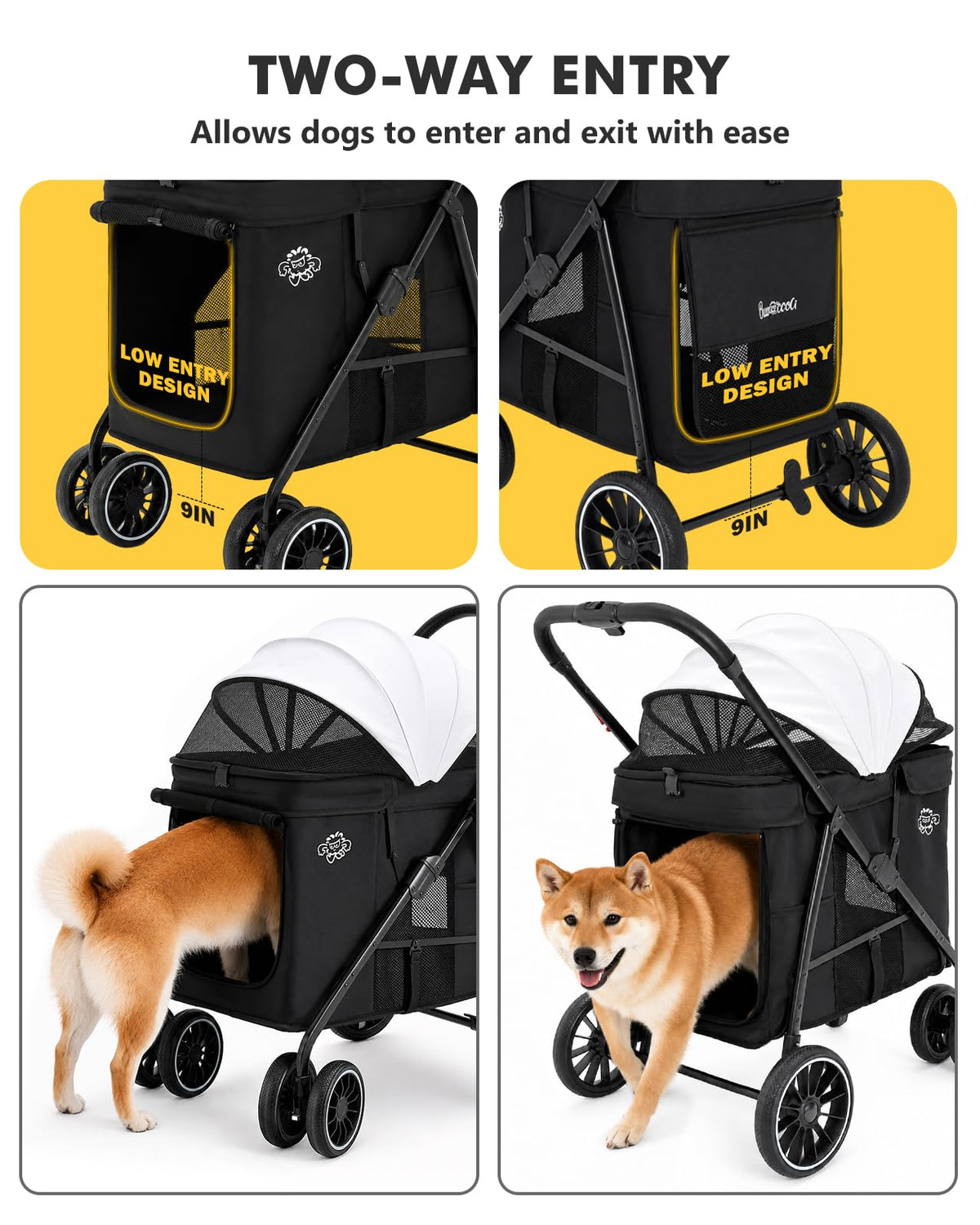 Black Foldable Dog Stroller O484
