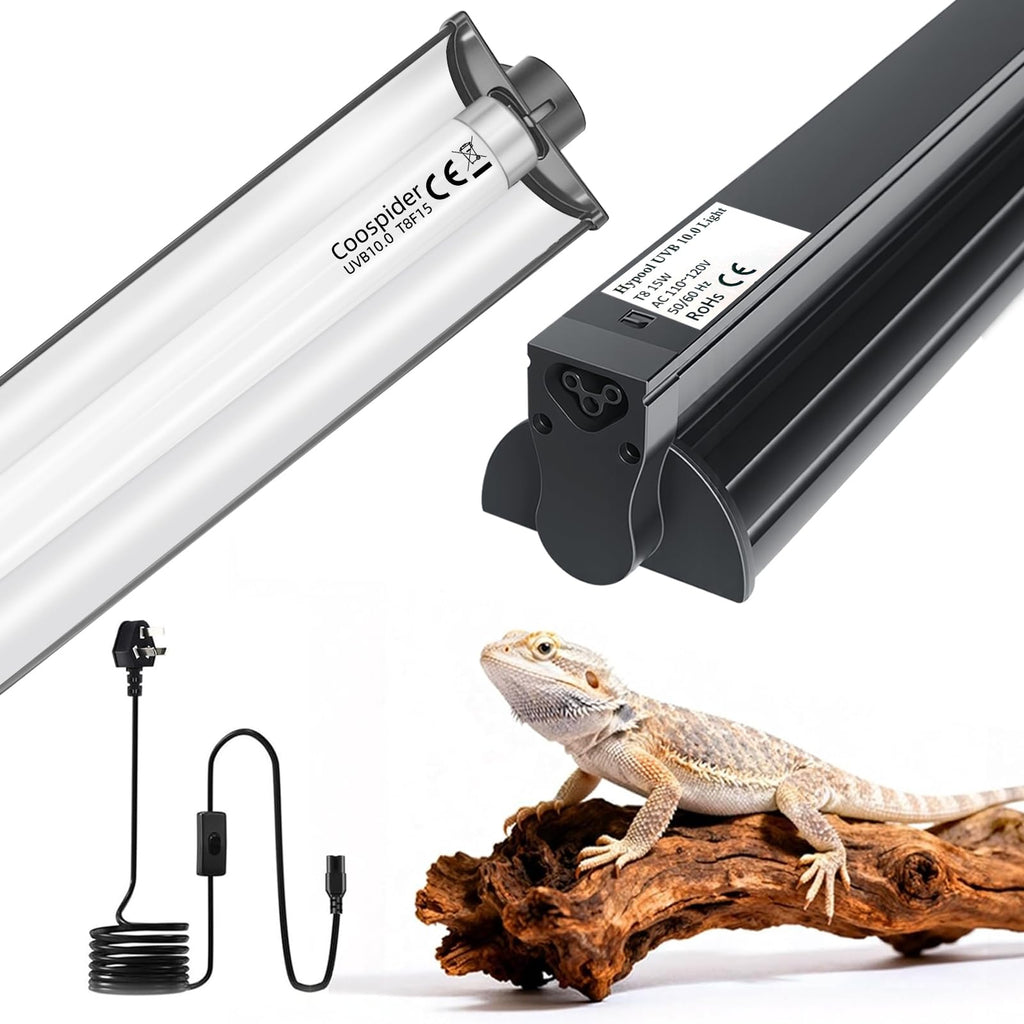18 Inch 15 Watt UVB 10.0 Fluorescent Reptile Light Fixture Kit E1039
