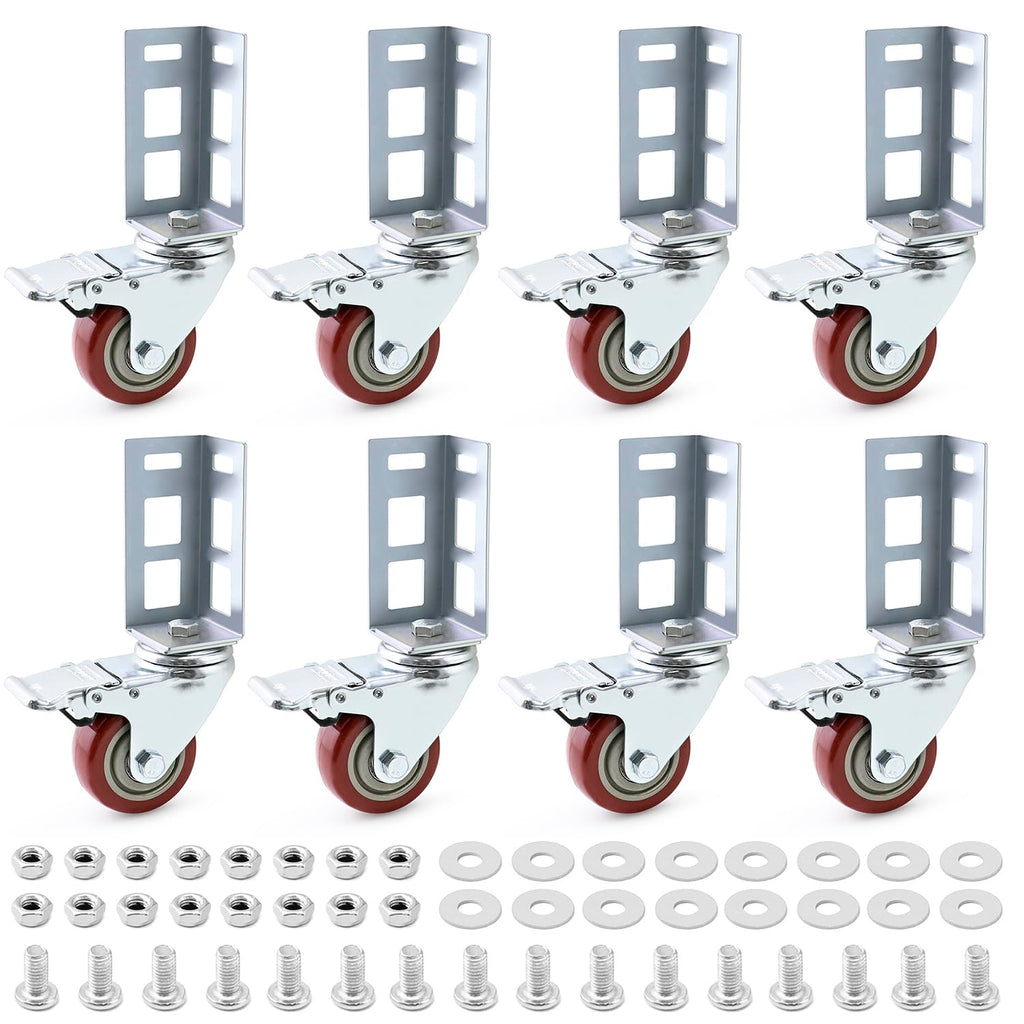 3" Boltless Rack Caster Wheels, 8 Pack X781699