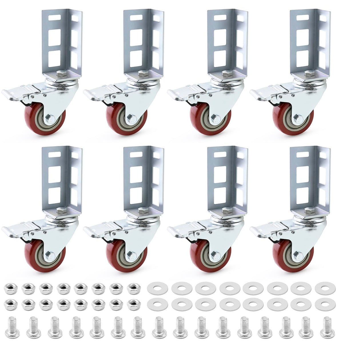 3" Boltless Rack Caster Wheels, 8 Pack X781699