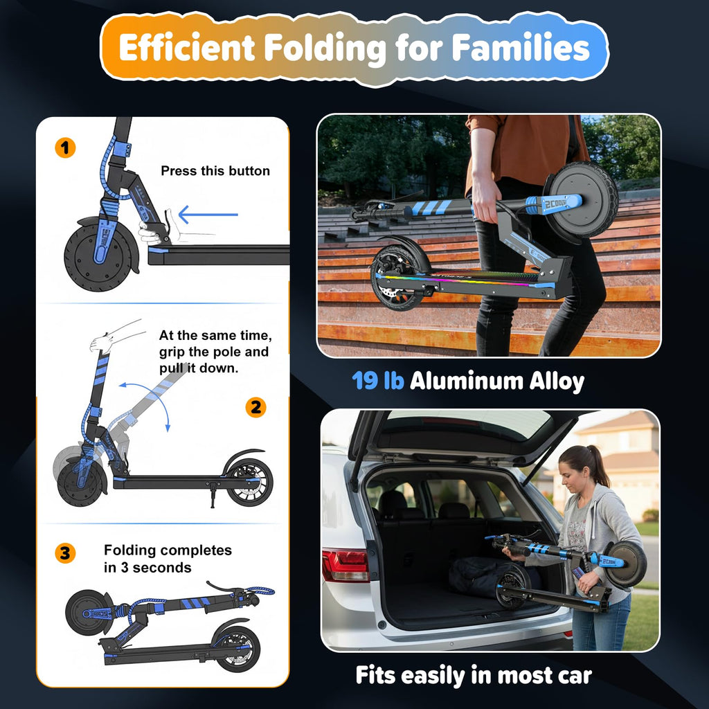 Electric Scooter Kids 8-16, 8-8.5" Solid Tires, 200-350W, UL2272 N5966