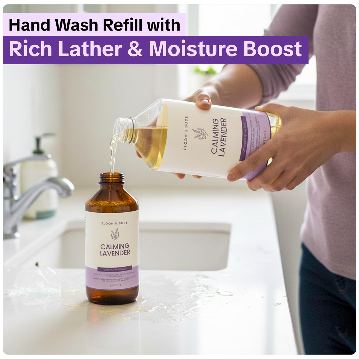 Liquid Hand Soap Refill With Essential Oils, Lavender Scent, 33.8 fl oz S867412