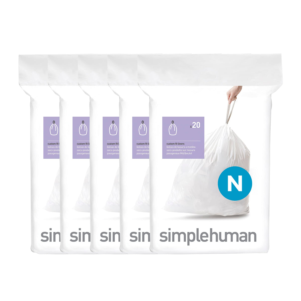 100 Count Drawstring Kitchen Trash Bags, 40-50 Liter, White W610