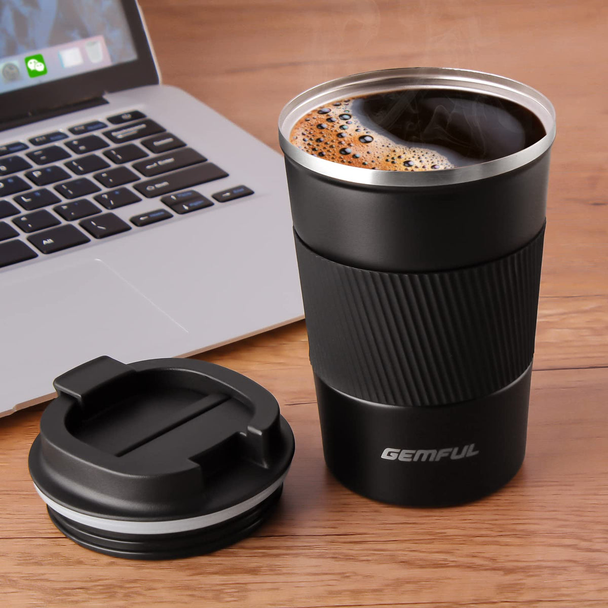 13oz Insulated Stainless Steel Travel Coffee Mugs Set (2 Pack) D5584