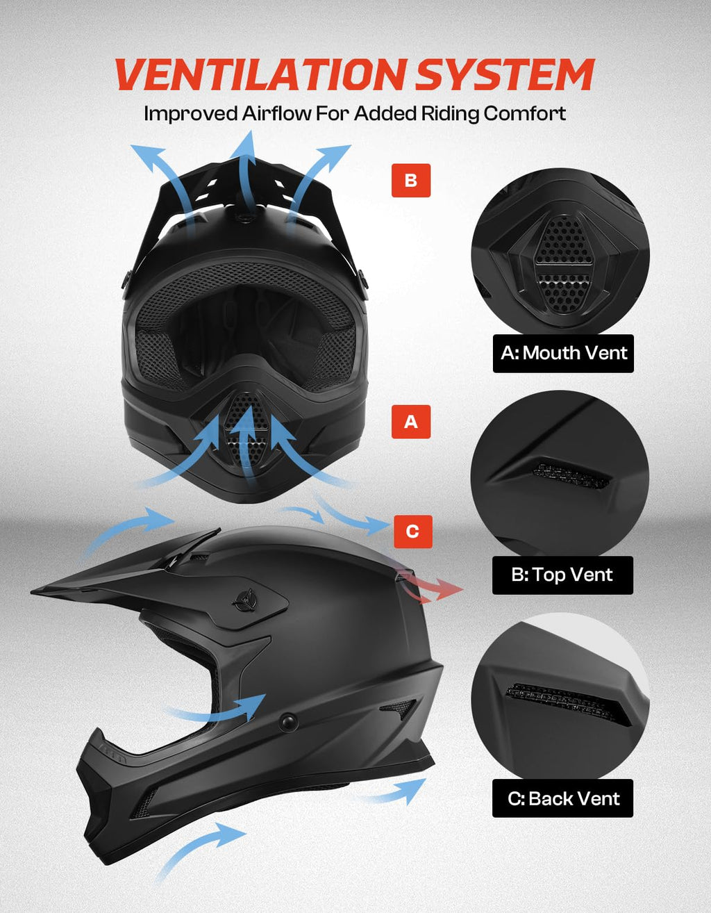 Kids DOT Approved Full Face Motocross Helmet L388