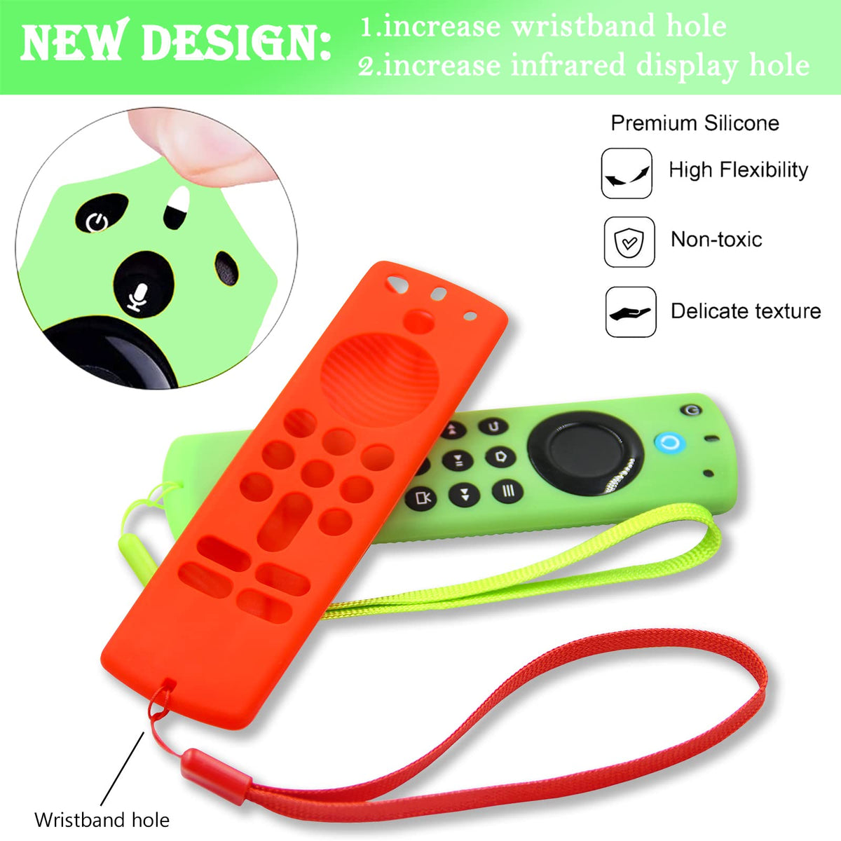 Silicone Remote Covers 3pcs Glow Green Blue Red C1937