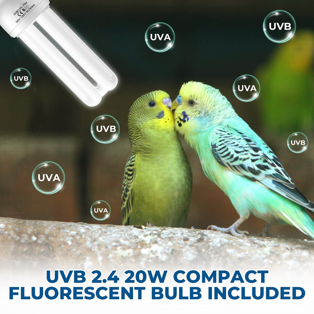 2.4% UVB Bird Cage Light Fixture Combo Kit with Adjustable Timer U771307