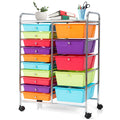 15 Drawer Rolling Storage Cart with Lockable Wheels I683