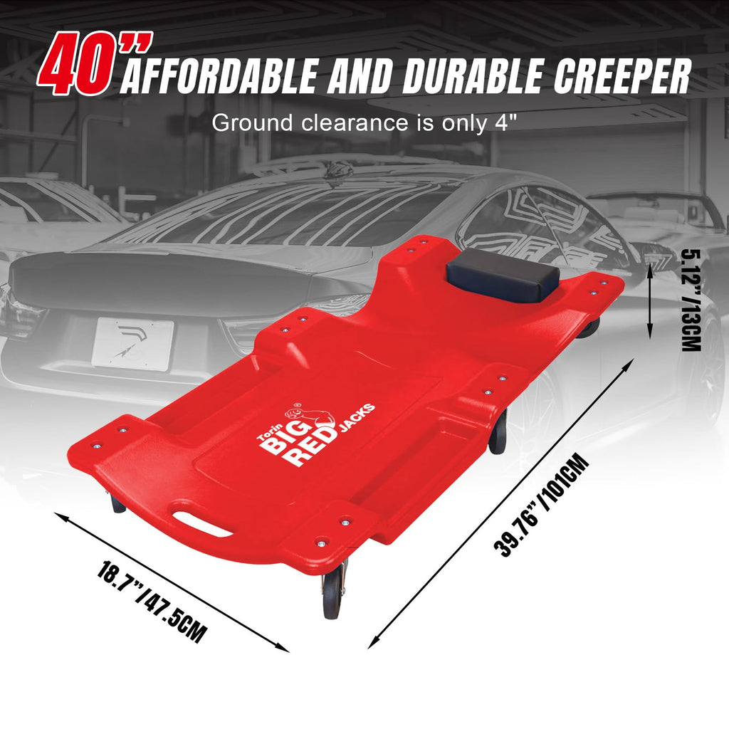 Rolling Garage Creeper with Padded Headrest and 6 Casters T23721