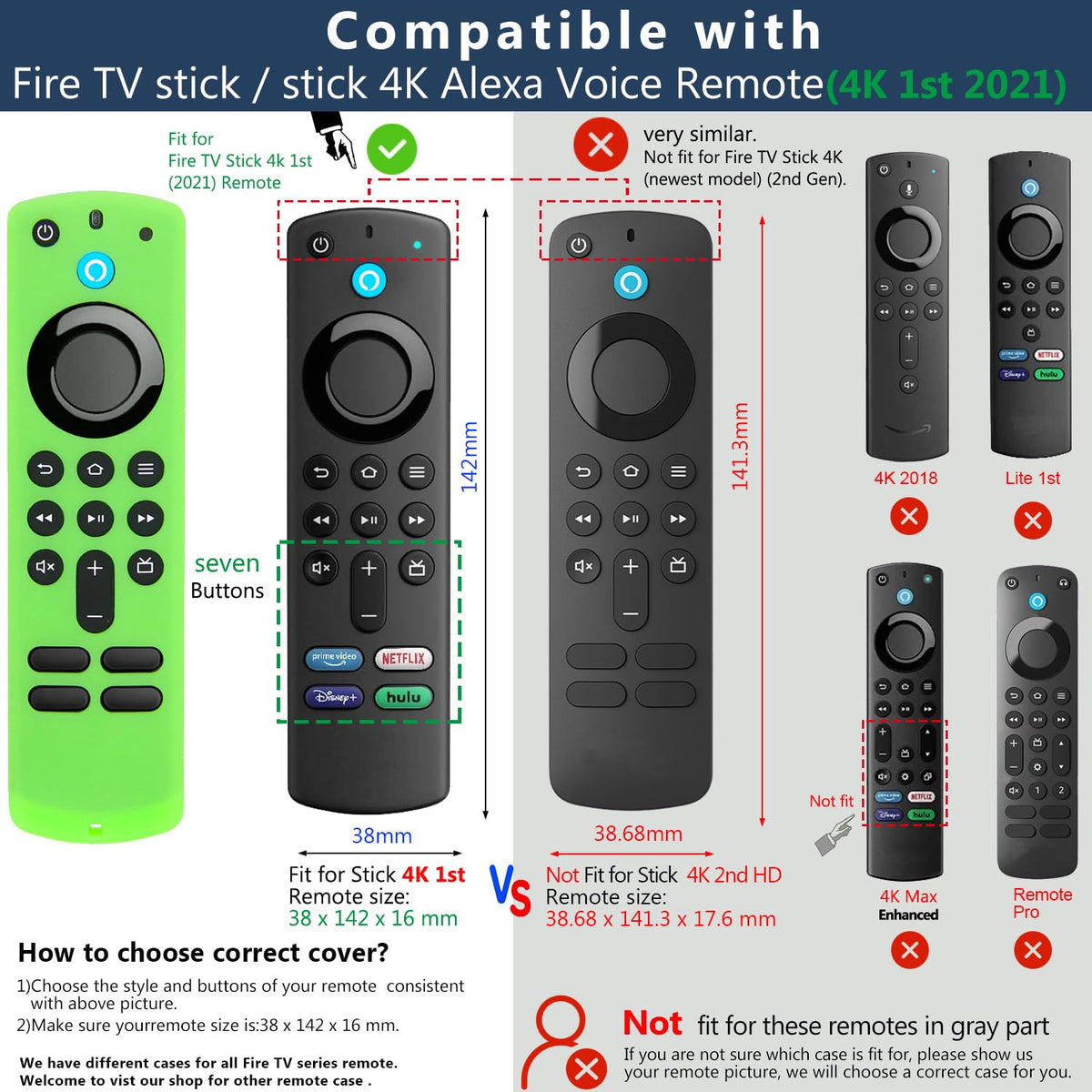 Silicone Remote Covers 3pcs Glow Green Blue Red C1937