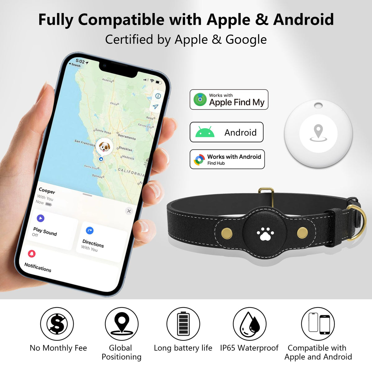 GPS Tracker for Dogs – Smart Dog Collar & Pet Tracker Y142973