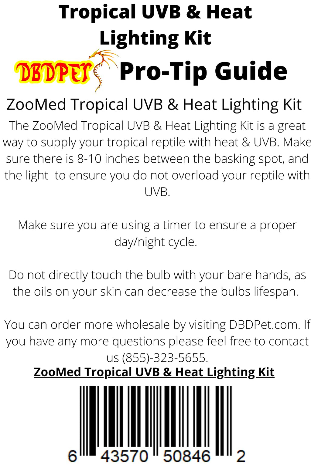 UV-B & Heat Lighting Kit with Deep Dome, 60w Basking Bulb & 13w UV-B Z13480