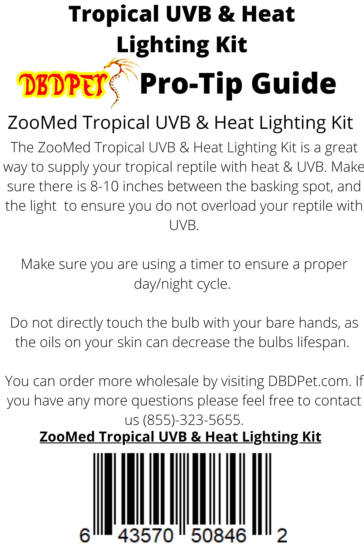 UV-B & Heat Lighting Kit with Deep Dome, 60w Basking Bulb & 13w UV-B Z13480