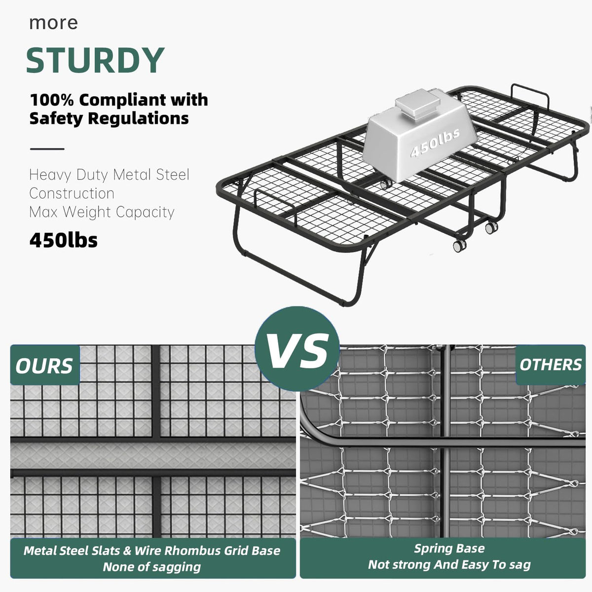 Folding Bed with Mattress Y46058