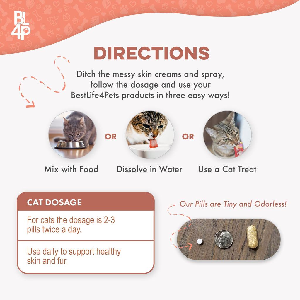 Cat Itchy Skin Relief & Hair Loss Treatment 400 Pills B23845