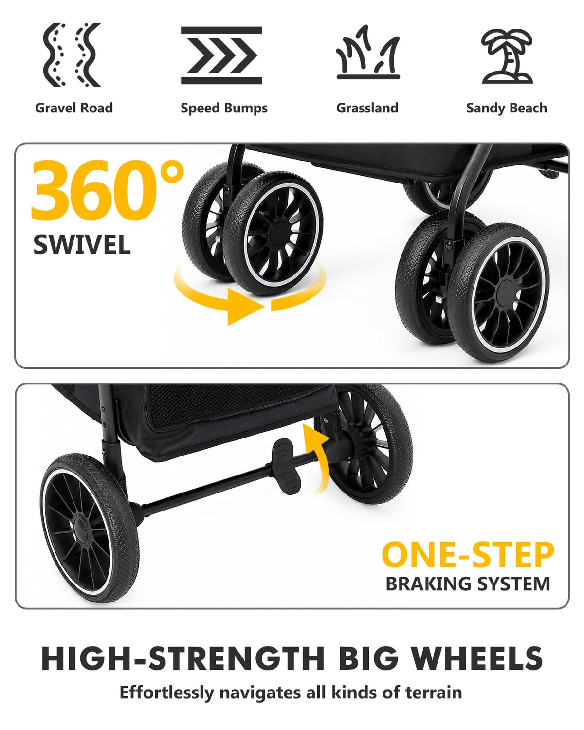 Black Foldable Dog Stroller O484