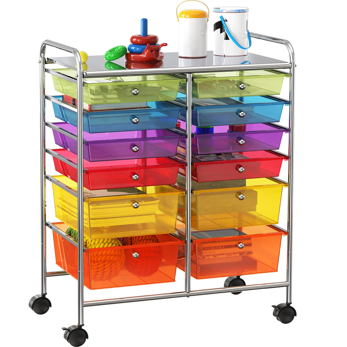 12 Drawers Rolling Utility Cart Organizer J631